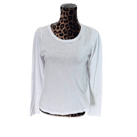 Roller Rabbit Zhuri Tee White Sz S Cotton Long Sleeve $108 - Picture 1 of 10